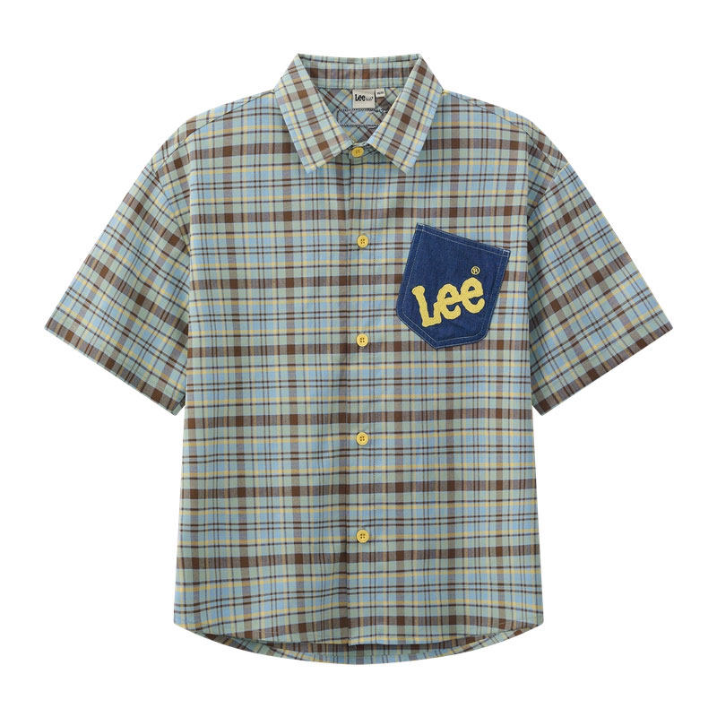 Leekids夏季薄款格纹衬衫