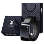 花花公子皮带男士真皮腰带中青年商务百搭正品自动扣牛皮裤腰带男