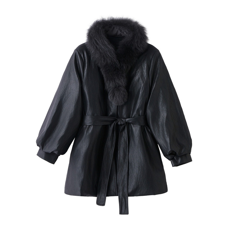 狐狸毛领90白鸭绒保暖羽绒服