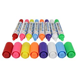 荧光板专用笔荧光笔黑板笔水性可擦按动荧光笔双头彩色广告牌笔大容量记号笔斜头圆头绿色白色夜光荧光笔套装