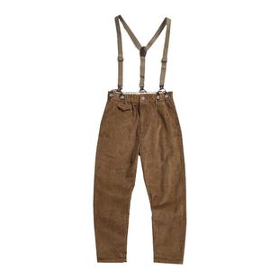 美式复古工装背带裤男士高级感阿美咔叽潮牌灯芯绒裤子男秋季长裤