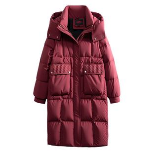 雅鹿官方新款冬加厚时尚女款显瘦保暖中长羽绒服防寒鸭绒保暖正品
