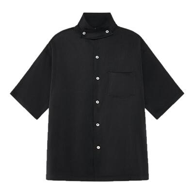 KAMIANGERRGB古巴领衬衣缎面短袖