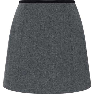 KBNE灰色学院风羊毛半身裙女短裙秋冬新款今年流行爆款字裙半裙