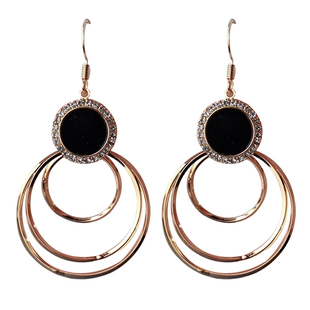 妾之意气质网红耳环2024年新款潮耳钩几何圆圈耳坠韩国流行饰品女