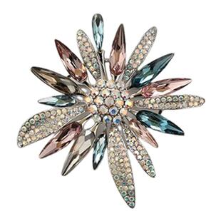 高档水晶胸针女时尚奢华重工款太阳花胸花设计师感大衣别针