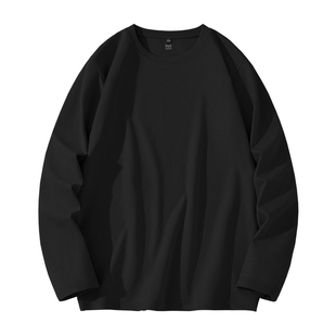 猫人男女同款圆领长袖男t恤重磅纯棉内搭上衣男款春季打底衫情侣J