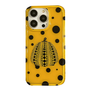 趣味创意喜茶草间弥生波点南瓜适用苹果16Promax手机壳iphone15pro新款14小众女14Promax硅胶13网红16pro全包