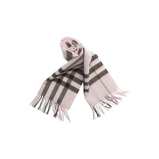 【自营】BURBERRY/博柏利山羊绒保暖时尚流苏格纹长款围巾送女士