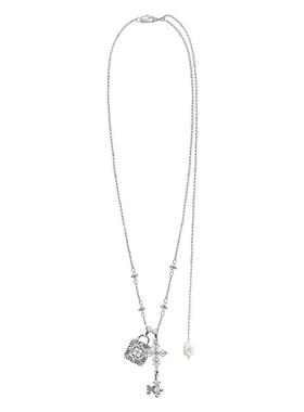 小众甜酷设计小锁珍珠吊坠毛衣链