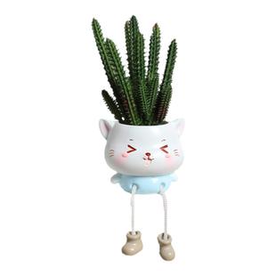 ins可爱吊脚娃娃盆栽仙人掌花盆植物桌面摆件创意家居室内装饰品