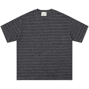 From Mars Simple striped short-sleeved T-shirt loose