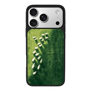 草地牛羊卡通适用于苹果17promax新款手机壳iPhone air/16pro/15plus14玻璃13pro小众手机套12男女冰感肤感11