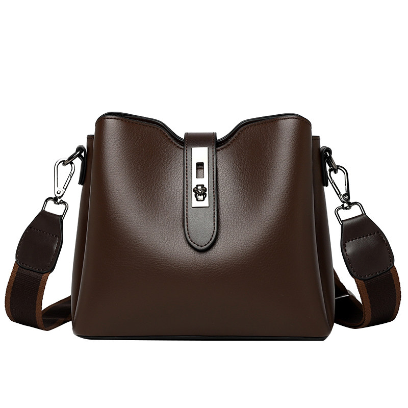 袋鼠真皮女包水桶包斜挎包时尚包包女士2025新款小包包手提单肩包