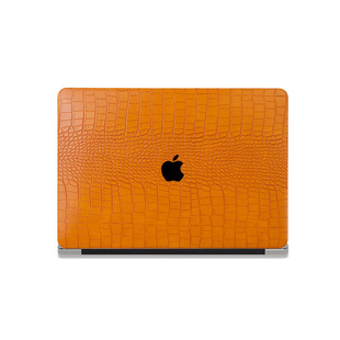复古马仕橘鳄鱼皮革保护壳Macair/pro13寸M1Mac16/15寸笔记本壳