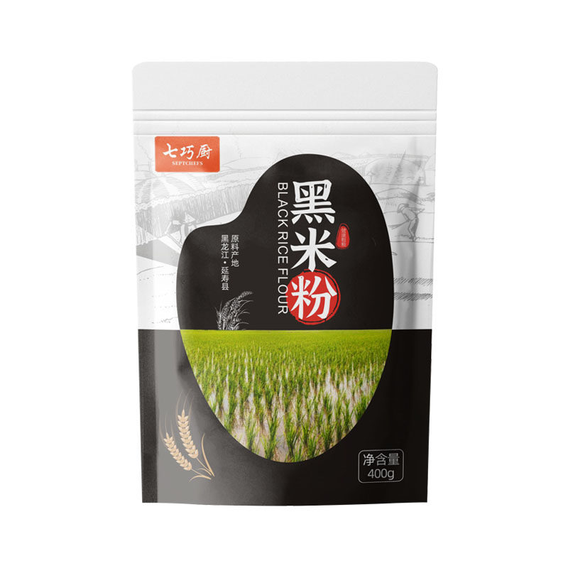 七巧厨黑米粉400g现磨面粉生杂粮粉黑米糕黑金中秋月饼烘焙原料