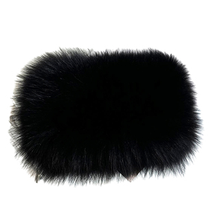 韩国狐狸毛围巾秋冬皮草加厚毛绒女围脖超大弹力发带头箍真毛脖套