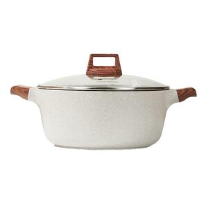 麦饭石汤锅家用电磁炉燃气灶通用双耳炖锅煲汤锅大容量不粘锅煮锅