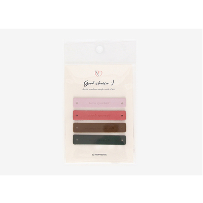 韩国进口配件豪华风彩色4个皮标