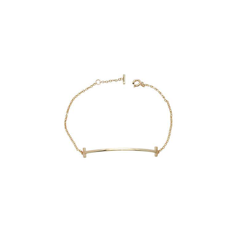 【自营】中古99新Tiffany & Co./蒂芙尼 T系列微笑手链中号玫瑰金
