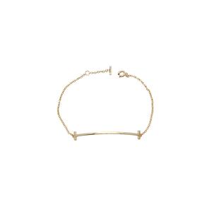 【自营】中古99新Tiffany & Co./蒂芙尼 T系列微笑手链中号玫瑰金