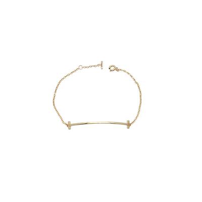 【自营】中古99新Tiffany & Co./蒂芙尼 T系列微笑手链中号玫瑰金