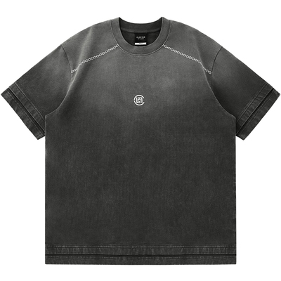 【CLOTTEE by CLOT】渐变水洗假两件短袖T恤 刺绣BeLikeWater系列
