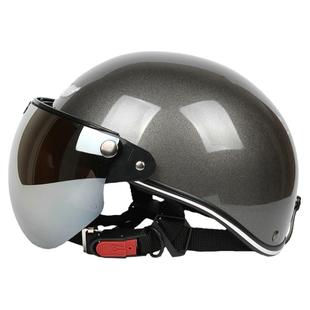 台湾EVO新铁灰色哈雷电动摩托车头盔男女通用防晒紫外线夏四季盔