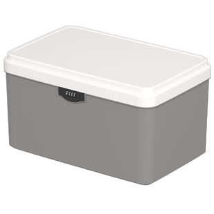 密码收纳箱贵重物品塑料储物箱隐私文件带锁收纳盒车载家用整理箱