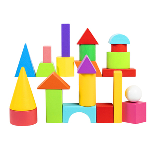 小学数学教具圆柱体圆锥长方体立体几何形状认知积木早教木制玩具