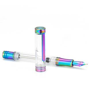 意斯华Asvine V200钛合金负压上墨BOCK尖镭射炫彩钢笔 商务礼盒装
