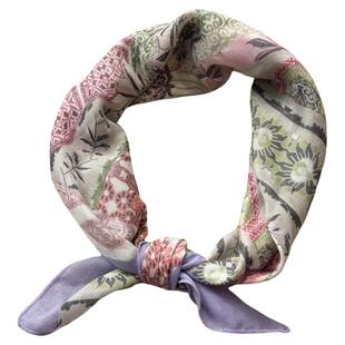 MIXMISS【浅夏莫奈花园】文艺复古印花小方巾日杂风百搭领巾丝巾