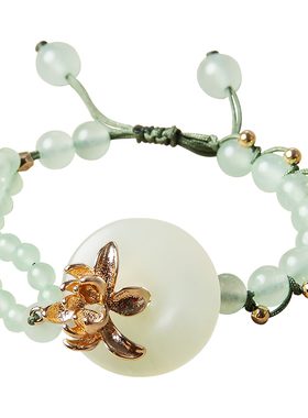 中国风手链女复古绿玉