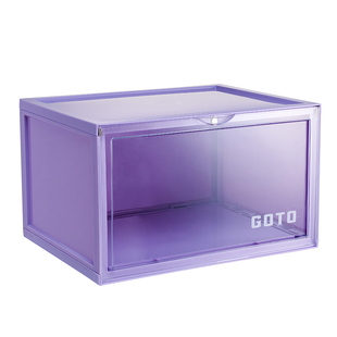 GOTO马卡龙鞋盒球鞋收纳盒亚克力鞋盒防氧化防潮大容量可叠放鞋墙