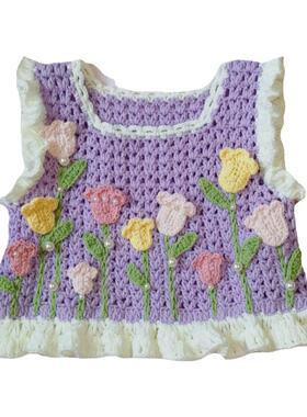 纽琅坊女宝宝背心材料包手工diy