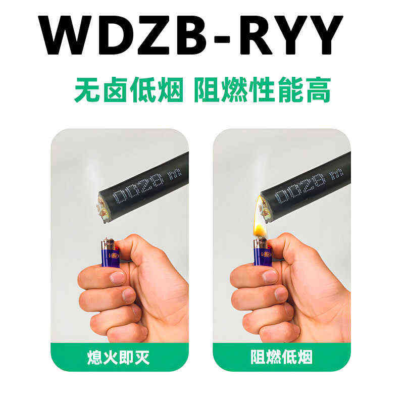 铜芯低烟无卤电源线WDZB-RYY3*0.75/1/2.5/4/6平方阻燃软电缆国标
