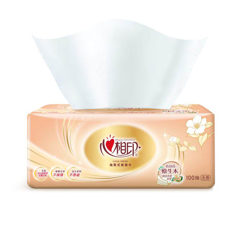 心相印抽纸3层加厚面巾纸可湿水餐巾纸学生家用实惠装母婴卫生纸