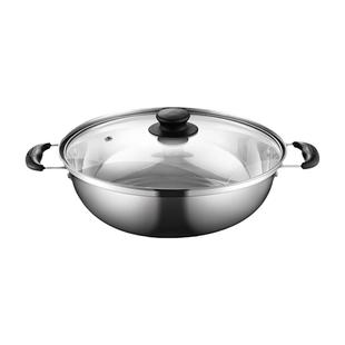 美的汤锅不锈钢煲汤火锅电磁炉燃气灶通用26cm口径单底带盖子