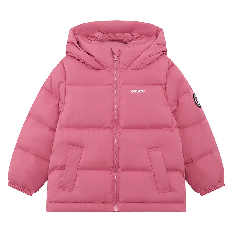 女童羽绒服短款冬季2025新款儿童加厚防寒白鸭绒连帽面包服秋冬装