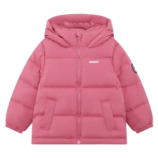 女童羽绒服短款冬季2025新款儿童加厚防寒白鸭绒连帽面包服秋冬装