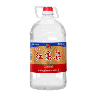 泸州红高粱白酒浓香型52度5L