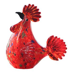 北欧创意博山琉璃公鸡咕咕鸡摆件动物生肖样板间装饰品送朋友礼物