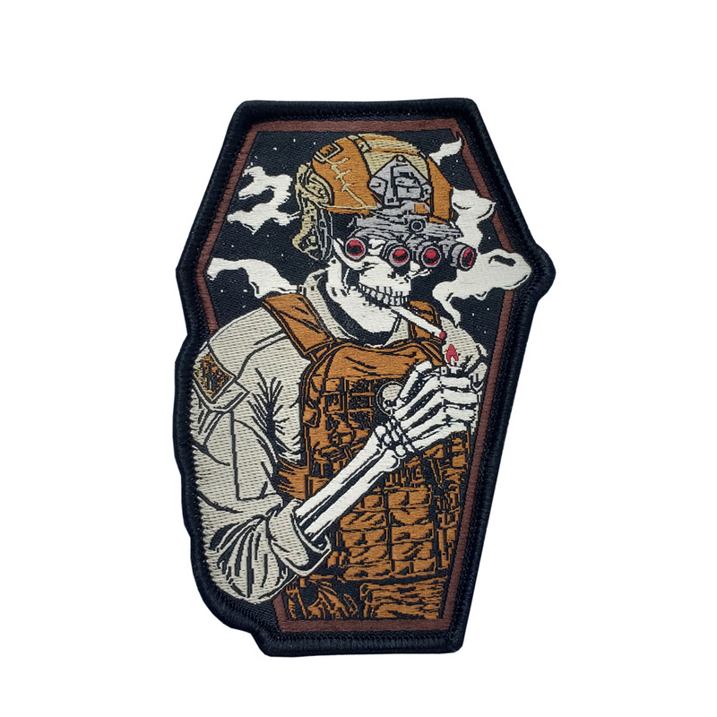 酋长WARCHIEF四目骷髅魔术贴章威慑士气章军迷臂章贴户外包配件