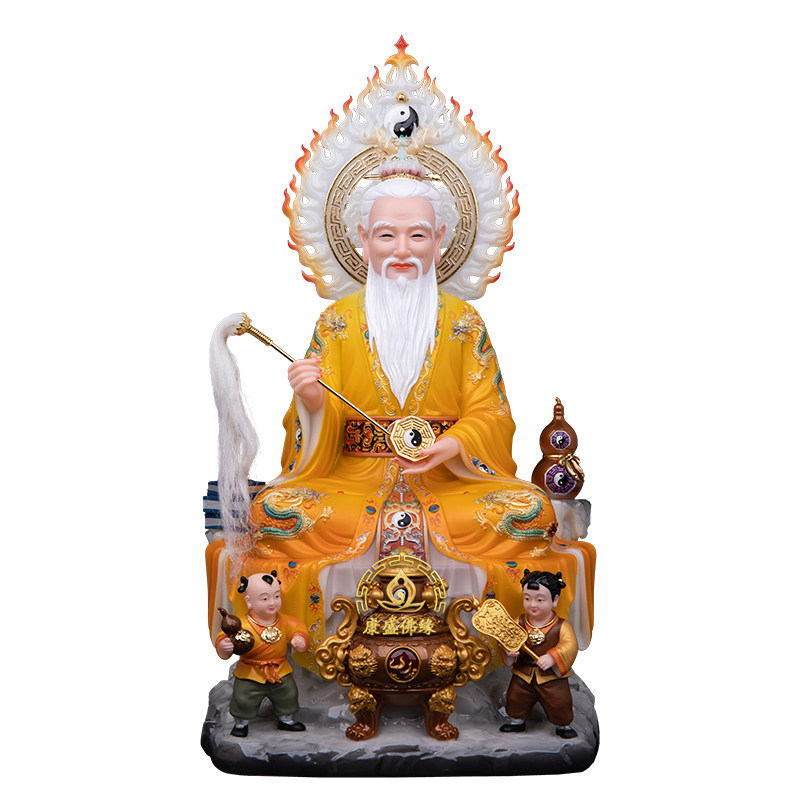 汉白玉坐山太上老君神像中式摆件