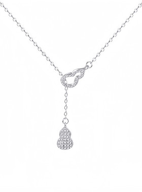 官网正品新中式葫芦项链女款纯银S925福禄双全高级感轻奢锁骨链
