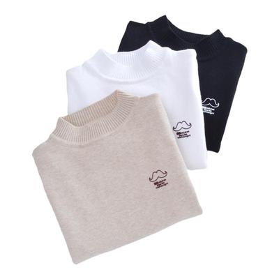 儿童棉线毛衣宝宝圆领黑白打底衫