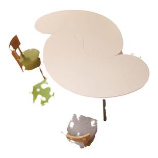 公司创意异形小型洽谈桌接待区面试办公桌简约现代会议桌椅组合