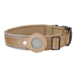 宠物AirTag项圈防窒息可调节宠物防丢定位中小型犬法斗柯基柴犬金毛脖圈防勒透气狗狗项圈适用于苹果14/13