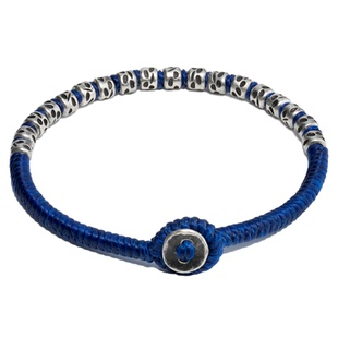 RONINMADE小众复古简约阿尼库尼手链午夜蓝情侣纯银编绳中古礼物