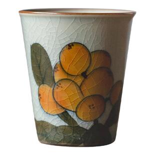 JOJO'S L. PD.manage.冰花釉纯手绘枇杷品茗杯陶瓷直筒杯 | 区管